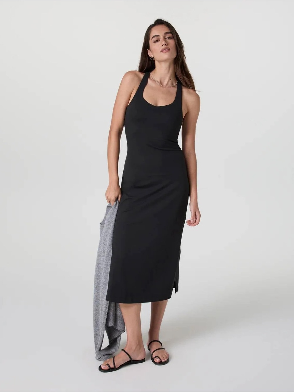 Vuori Halo Racerback Dress Athleisure Athletic Midi Dress Comfort Built in Bra M